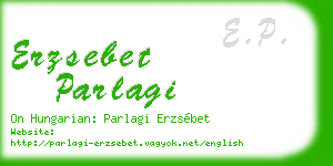 erzsebet parlagi business card